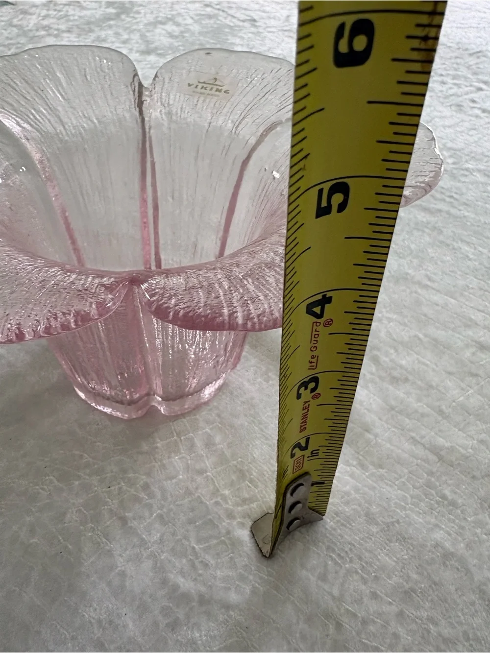 Vintage Viking Pink Glass Flower Bowl - Decorative Home Accent